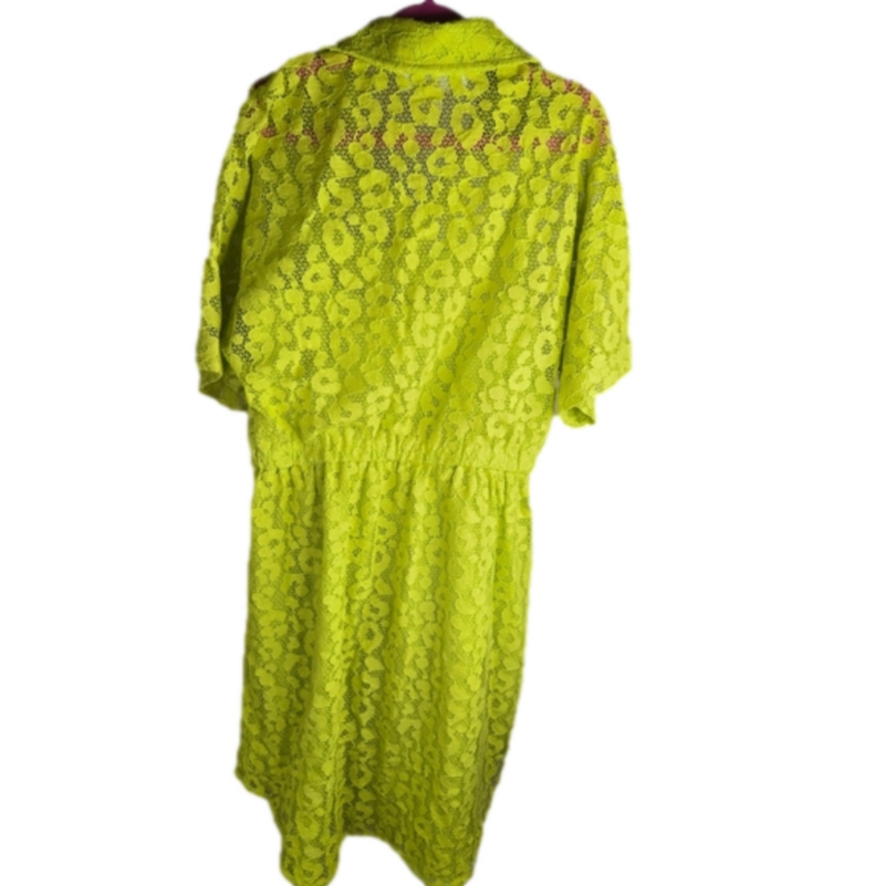 MICHAEL Michael Kors Women's Lace Shirt Dress (XS, Bright Limeade) - Picture 5 of 15